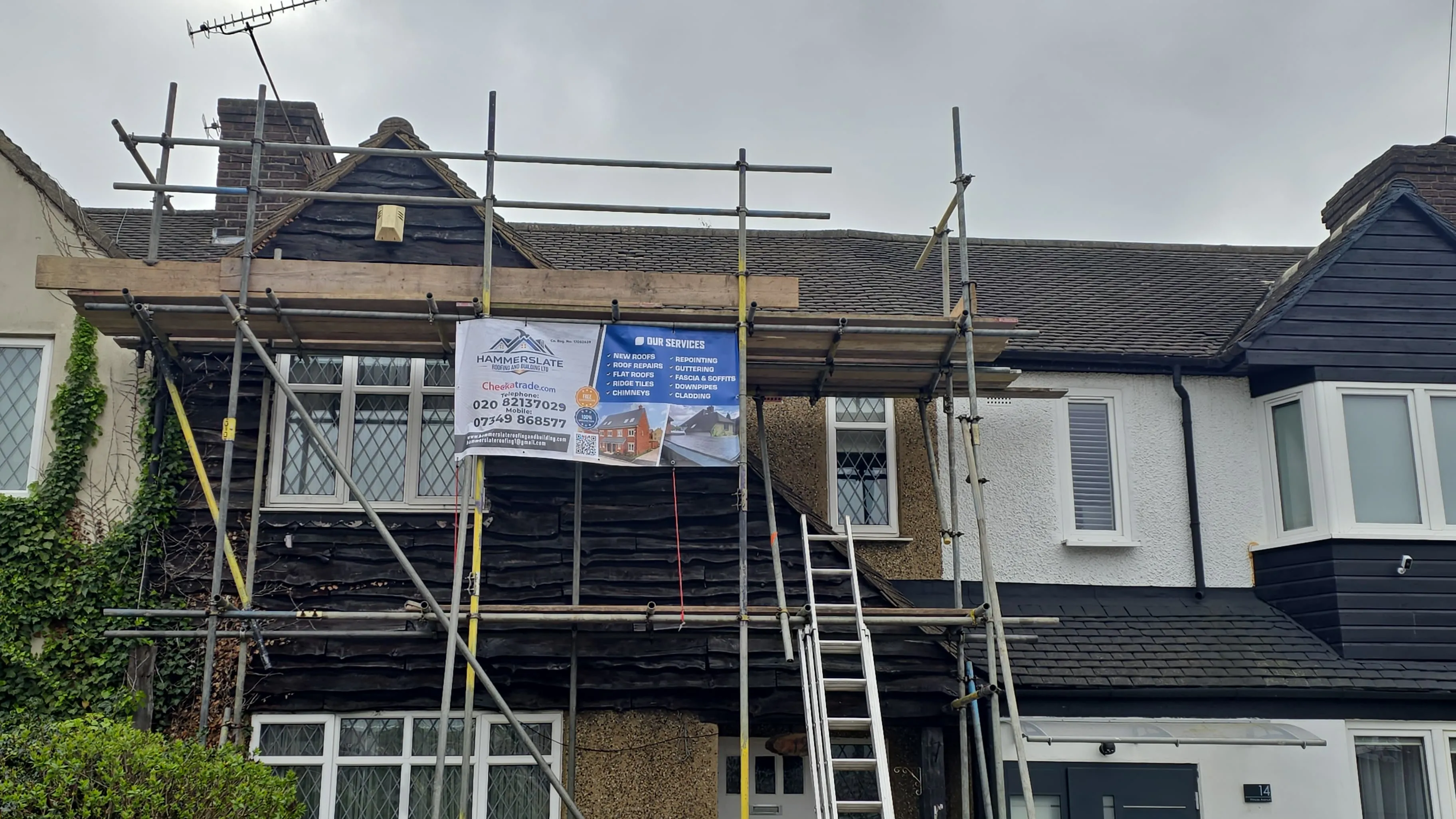 Completed roofing project on a residential property in North London