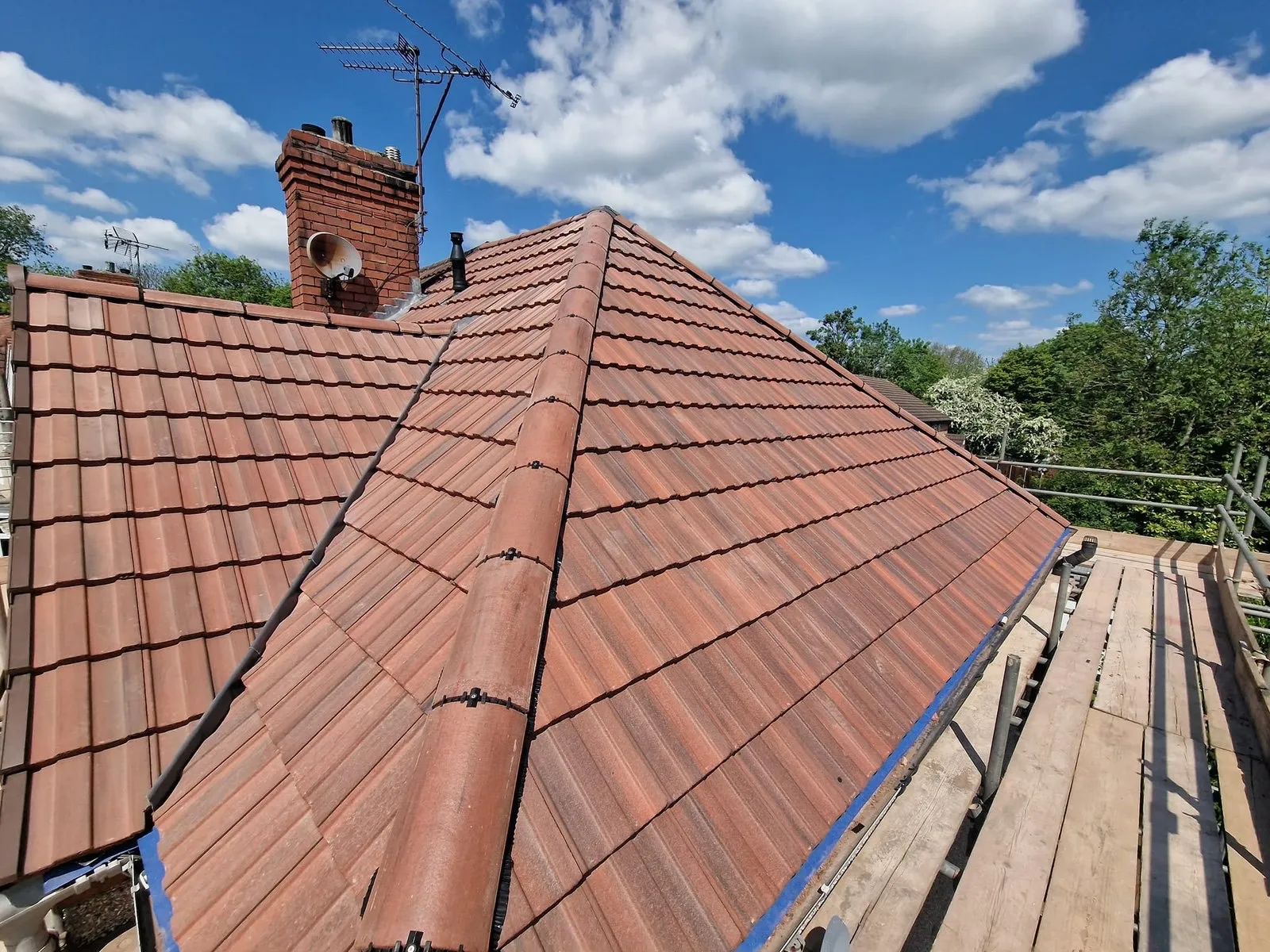 Roof repair project on a residential property